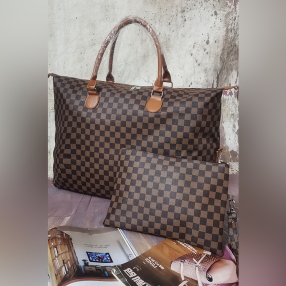 Checkered Two-Piece Bag Set - Picture 3 of 6